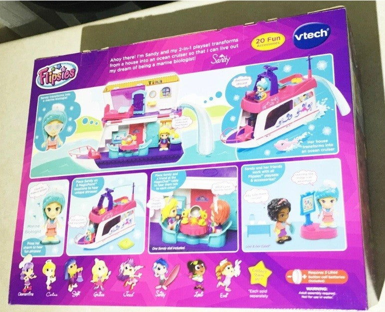 VTech Flipsies Sandy's House and Ocean Cruiser Dollhouse Castle Gift Water Boat