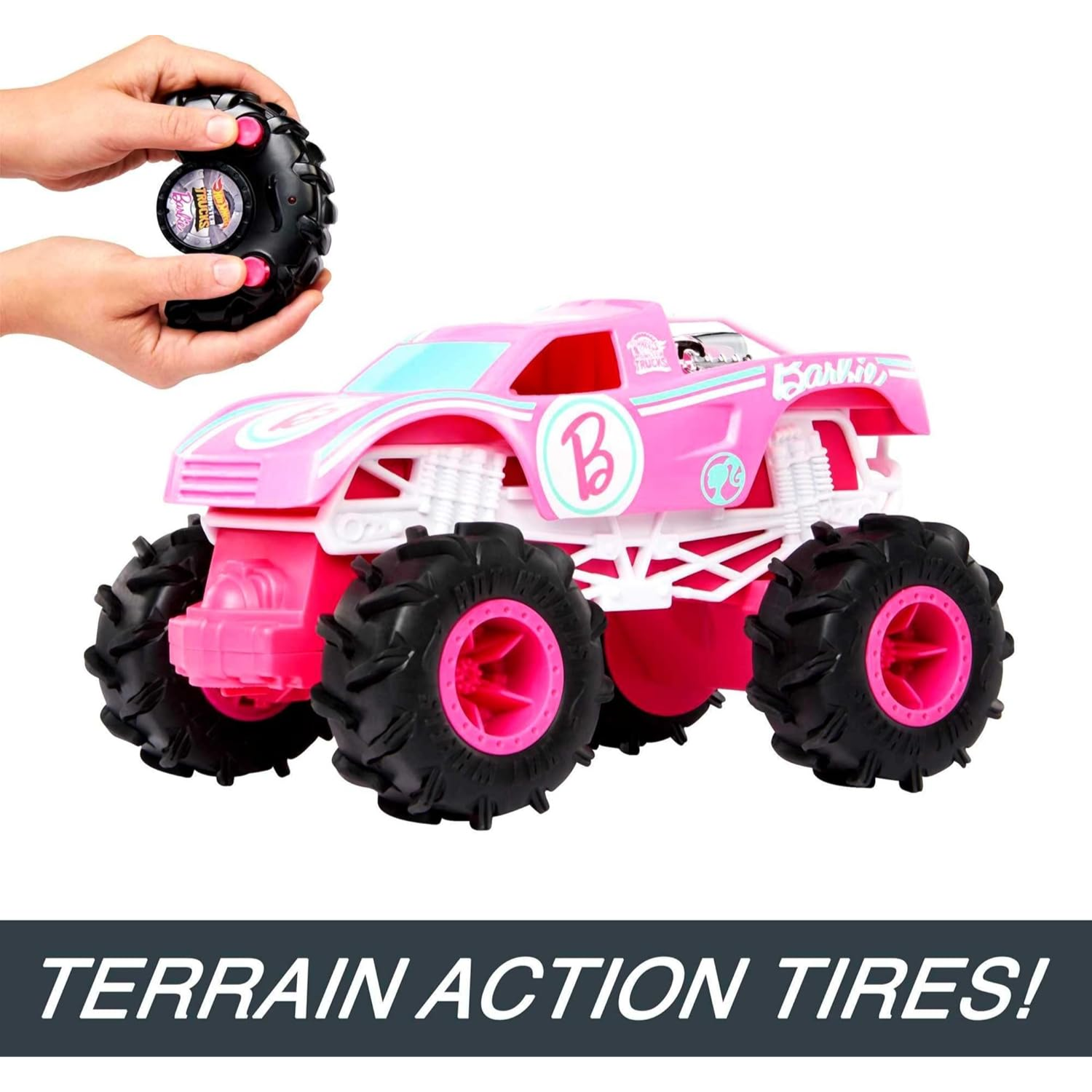Hot Wheels Barbie Monster Truck RC Car 1:24 Scale Remote Control Vehicle Kids 4+
