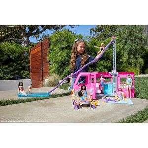 Barbie Dream Camper Playset with Slide, 60 Accessories & 7 Play Areas Ages 3–7
