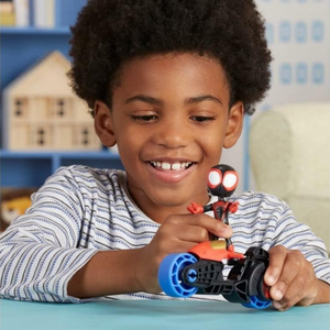 Spidey Miles Morales Figure with Motorbike Toy 4 Inch Preschool Action Set