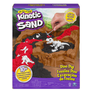 Kinetic Sand Dino Dig Playset with 10 Hidden Dinosaur Bones Kids Toy Age 6+ Gift