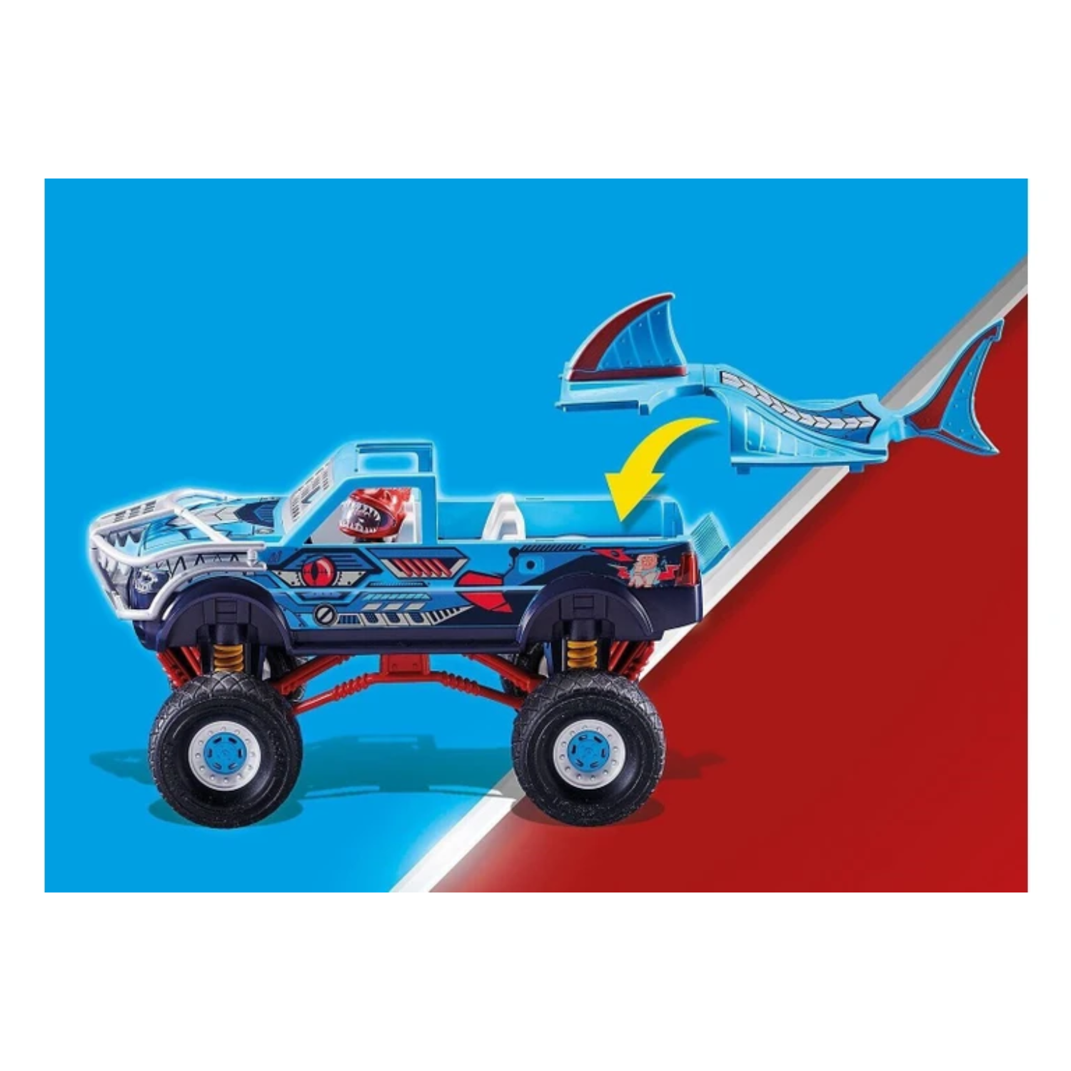 Playmobil 70550 Stuntshow Monster Truck Shark Ages 4+ New Toy Junk Car Megaphone