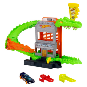Hot Wheels Toy Car Track Set Croc Pizza Attack Playset New Toy