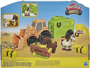 Play-Doh Wheels Tractor Farm Truck with Horse Trailer and 3 tubs Dough New Toy