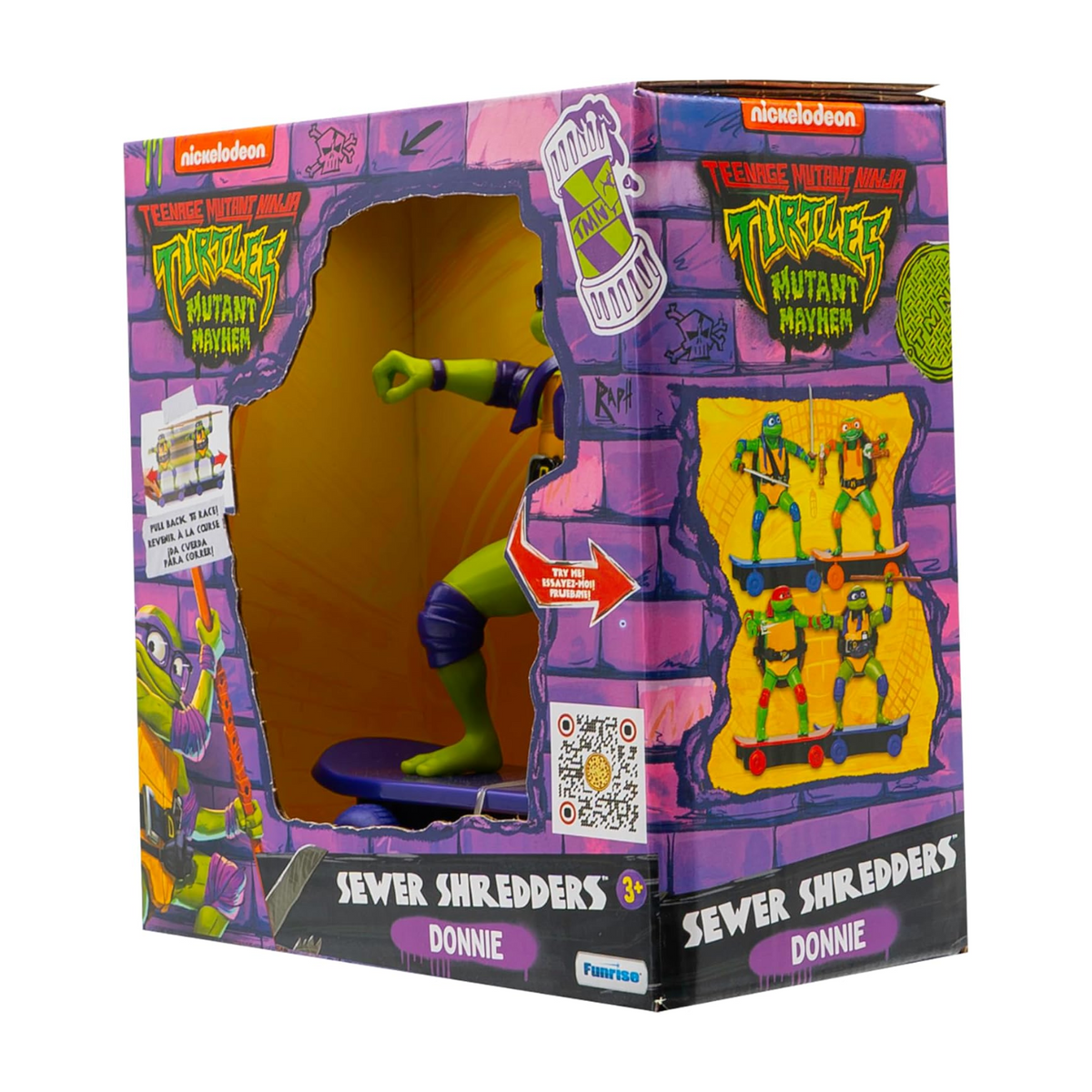 Teenage Mutant Ninja Turtles Donnie Mutant Mayhem Skate Toy TMNT Sewer Shredders