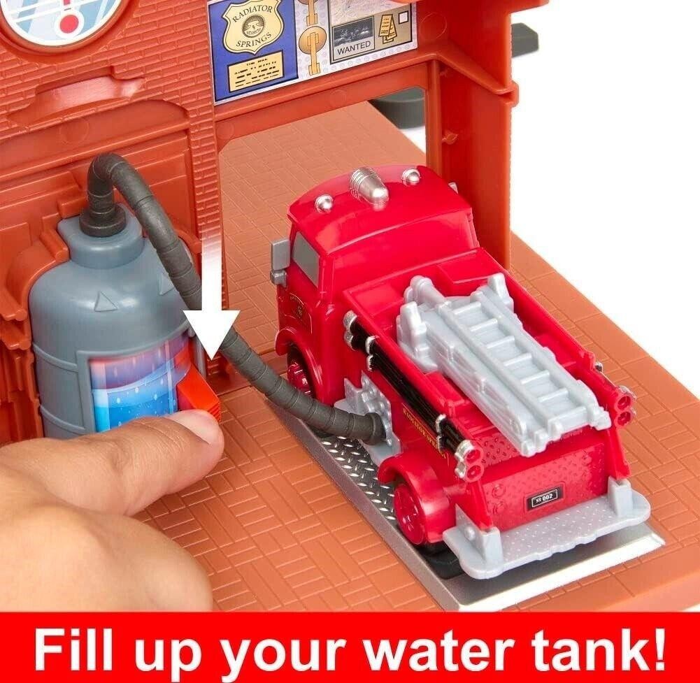 Disney Pixar Cars Red Fire Station Playset Truck Radiator Springs Ages 3+ Toy