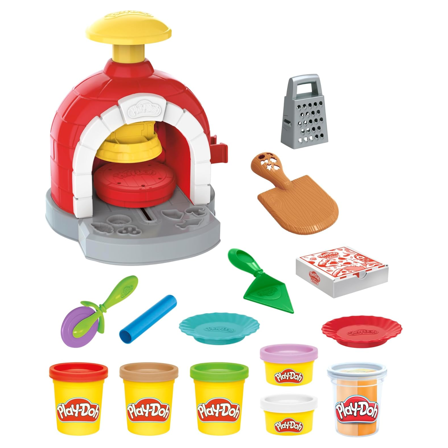 Play-Doh Kitchen Creations Pizza Oven Pretend Play Set 6 Compound 8 Accessories