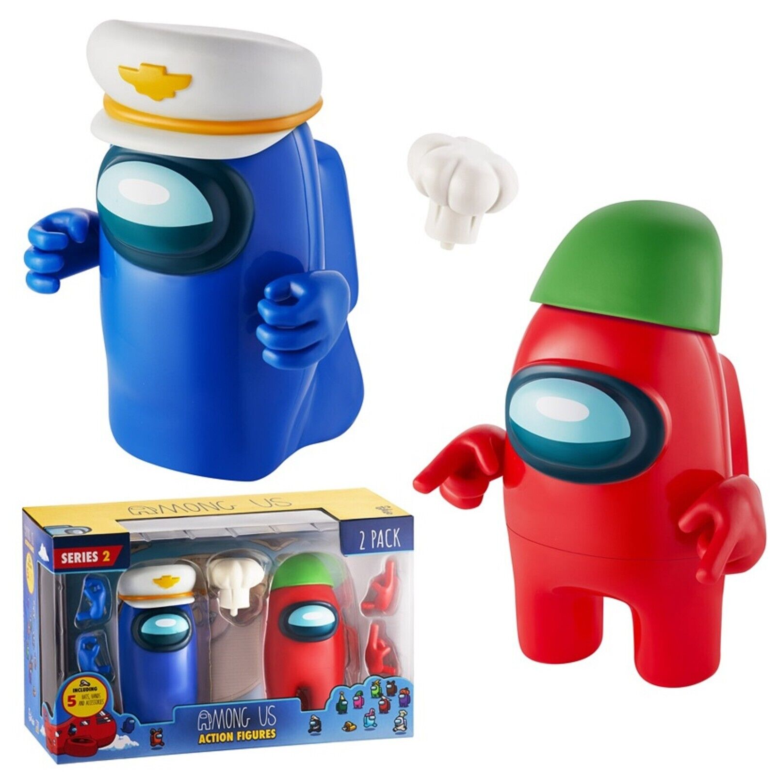 Among Us Series 2 Action Figures 2 Pack Pink Red Blue Cyan Video Game Play Gift