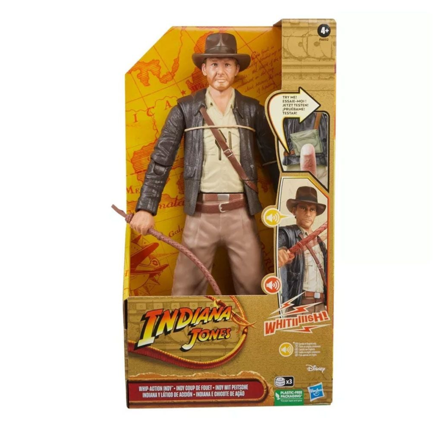 Indiana Jones Whip Action Indy Figure 12 Inch Sound Play Kids Ages 4 Plus NewToy