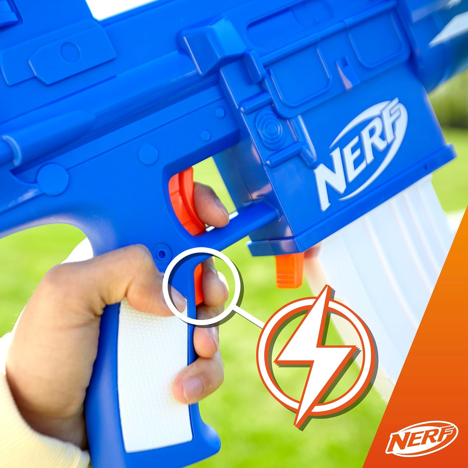 Nerf Fortnite Blue Shock Blaster Motorized Dart Shooter Auto 10 Dart Rapid Fire