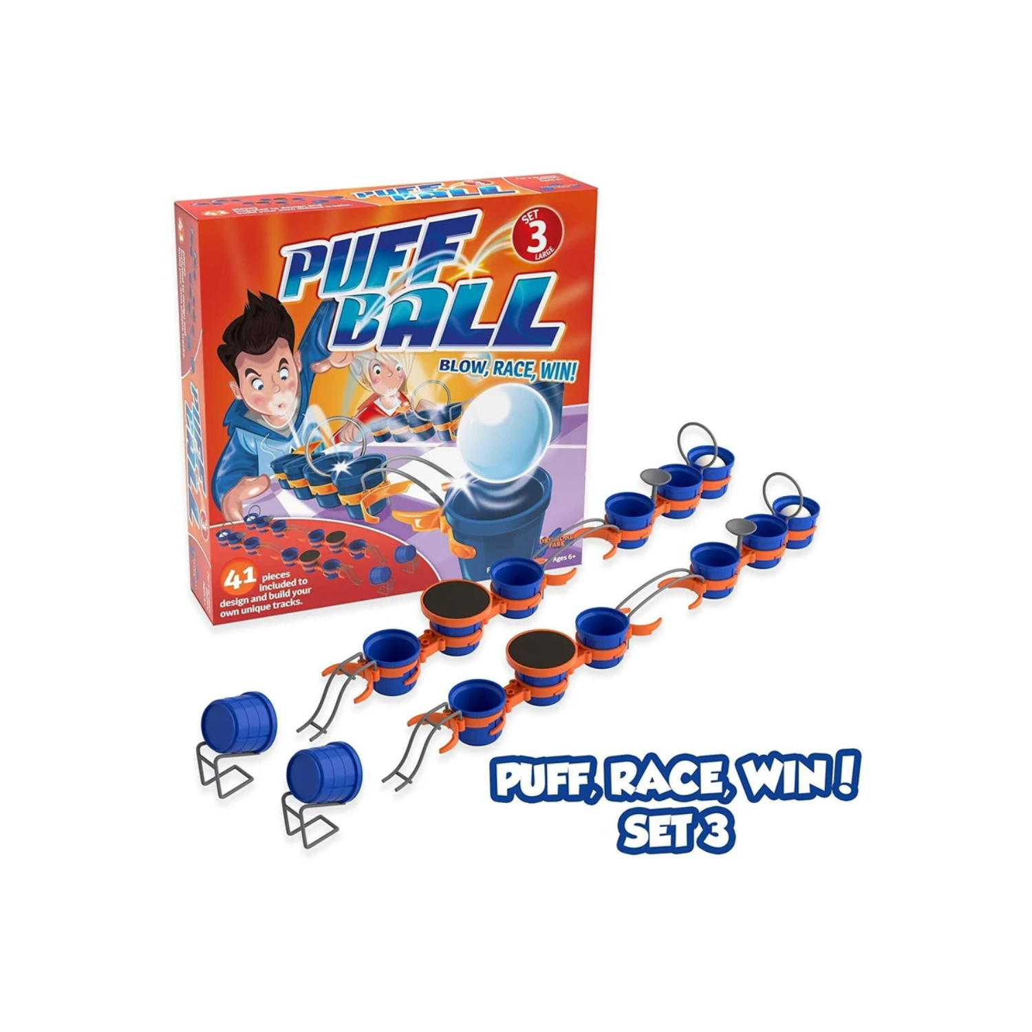 Drumond Park Puff Ball 3 Kids Action Game Blow Race Win Family Game Age 6+
