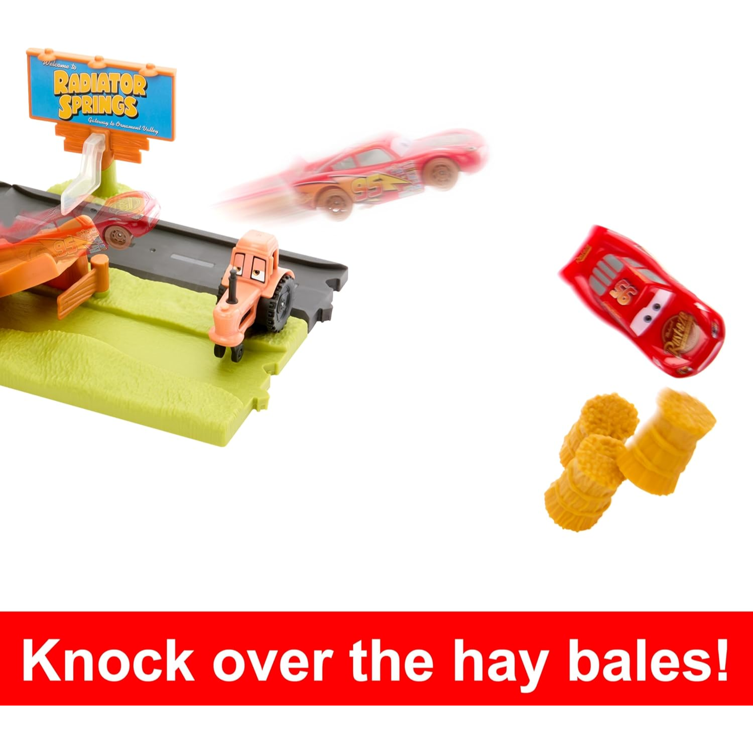 Disney Pixar Cars Playset Frank Escape & Stunt Race Lightning Mcqueen