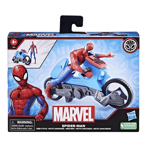 SpiderMan Web Cycle Action Figure with Motorcycle Toy 6" Superhero Set