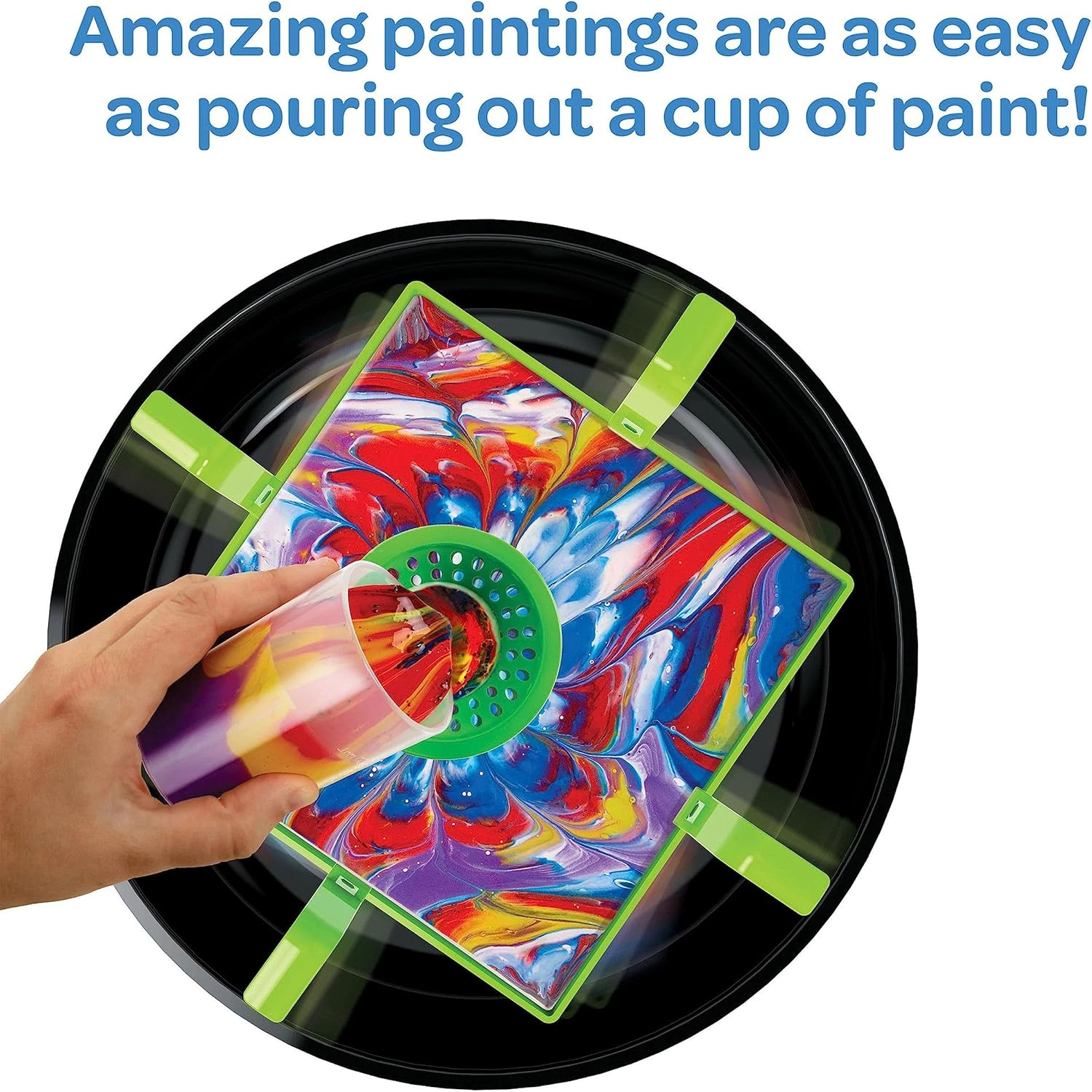 Crayola Washable Paint and Pour Art Set Tie Dye Marble Painting Kit for Kids 6+