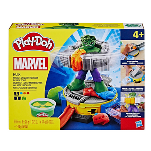 Play-Doh Marvel Hulk Smash Squish Playset Bendy Figure Smash Trucks Ages 4 Plus