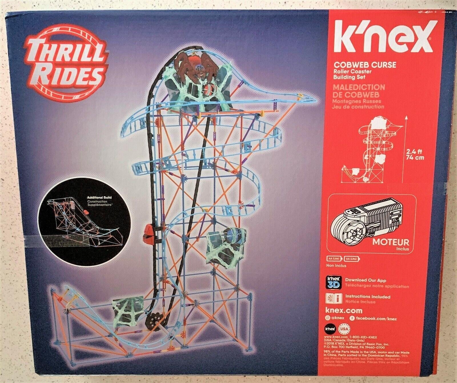 KNEX Thrill Rides Cobweb Curse Roller Coaster Building Set Ages 9+ Toy Build Fun