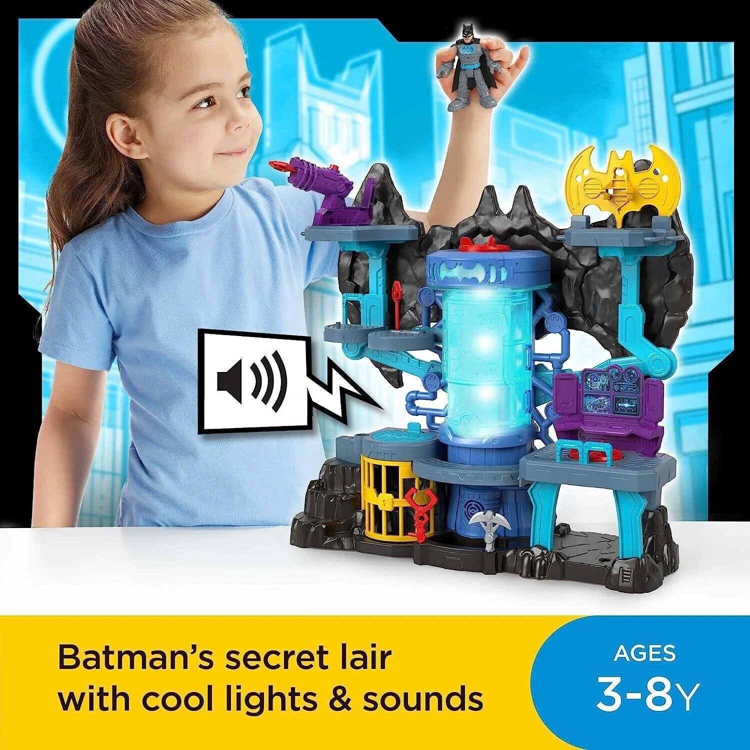 Imaginext DC Super Friends Bat-Tech Batcave New Toy Batman Playset Fun