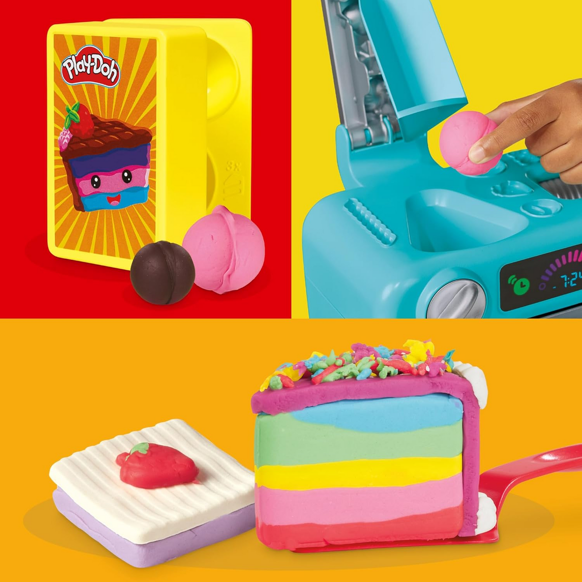 Play-Doh Super Slice Cake Playset New Toy Oven With Play Kitchen Accessories