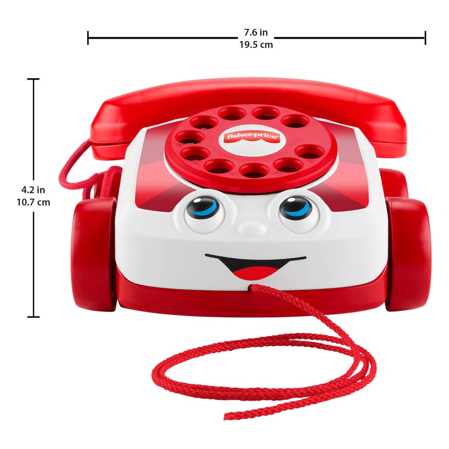 Fisher-Price Red Chatter Pull Along Telephone New Toy
