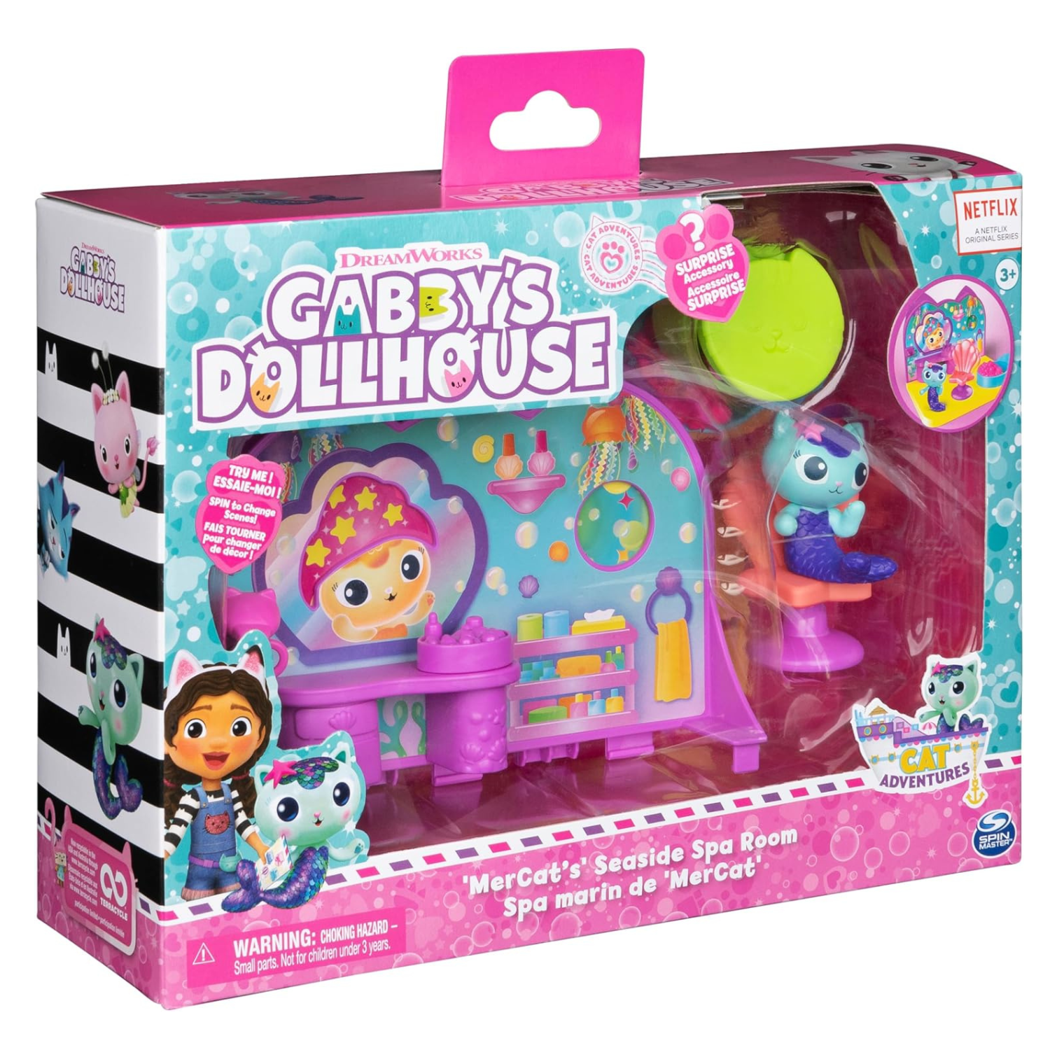 Gabbys Dollhouse Mercat Spa Room Playset with Figure Chair and Surprise Toy