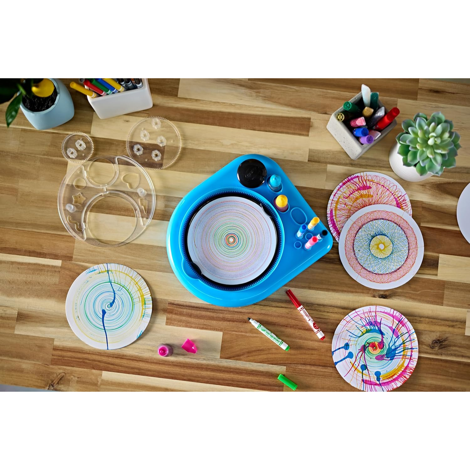 Crayola Spin & Spiral Art Station 2-in-1 Creative Drawing and Spin Art Set Ages