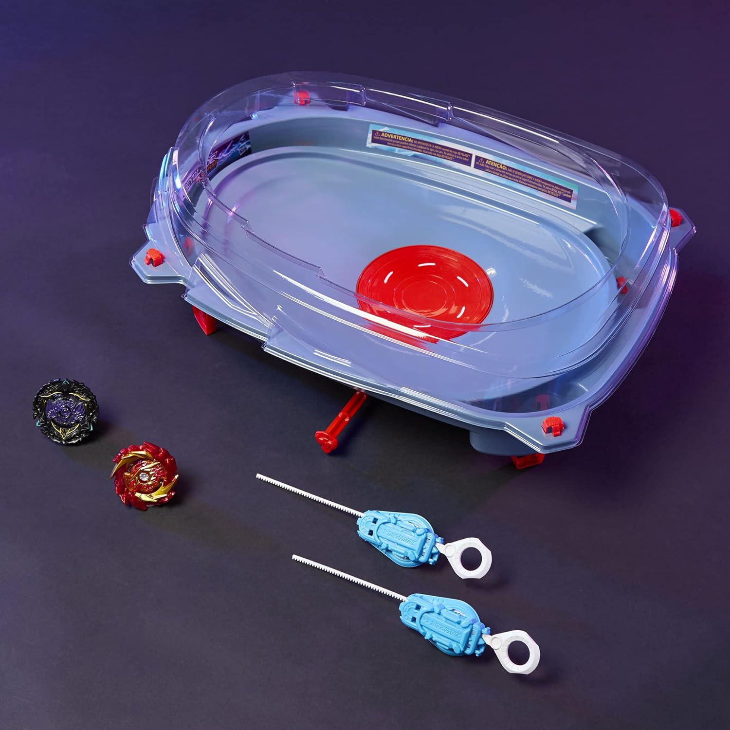 Beyblade Burst Speedstorm Motor Strike Stadium Set with 2 Tops and Launchers