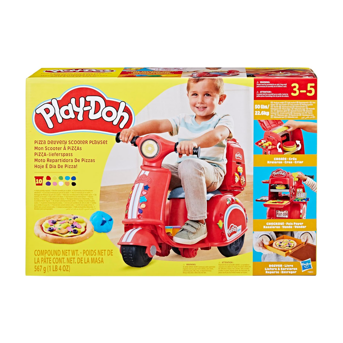 Play-Doh Pizza Delivery Scooter Playset Large Ride-On Play Food New Toy Car