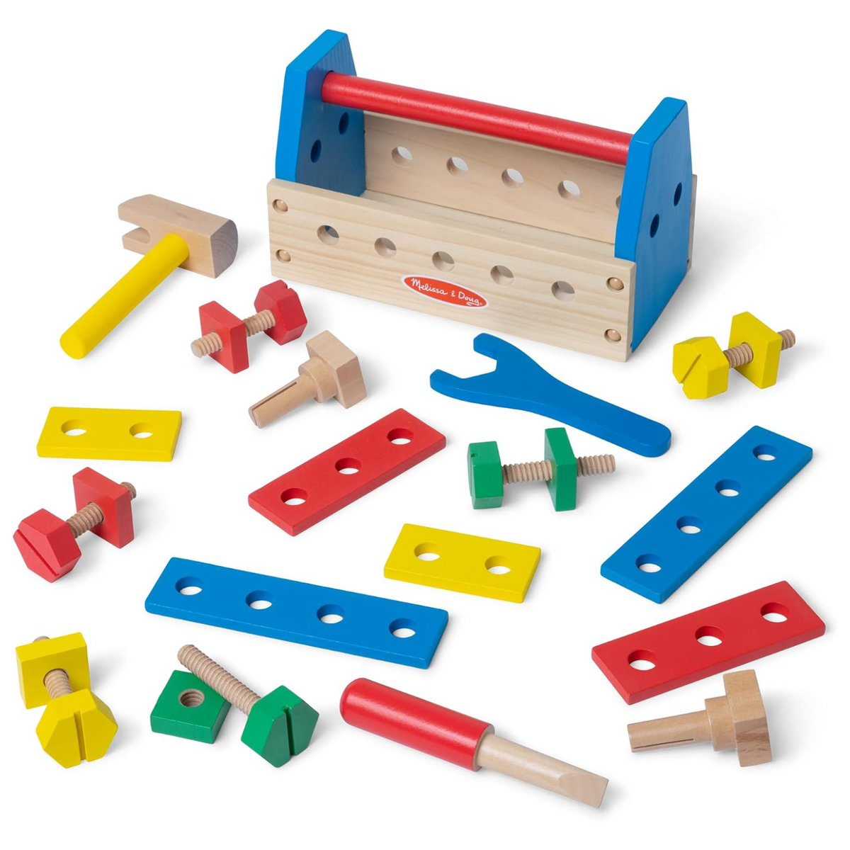 Melissa and Doug Take-Along Tool Kit Wooden Construction 24 Pieces New Toy