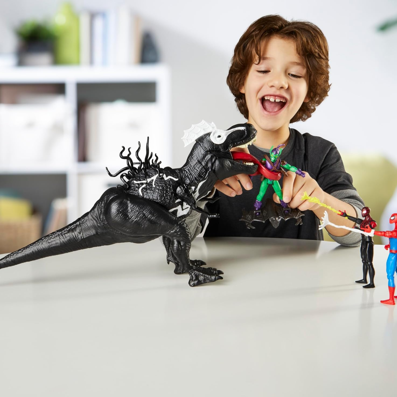 Spider-Man Venom Versus Venomsaurus Rex 16-Inch Action Dinosaur New Toy