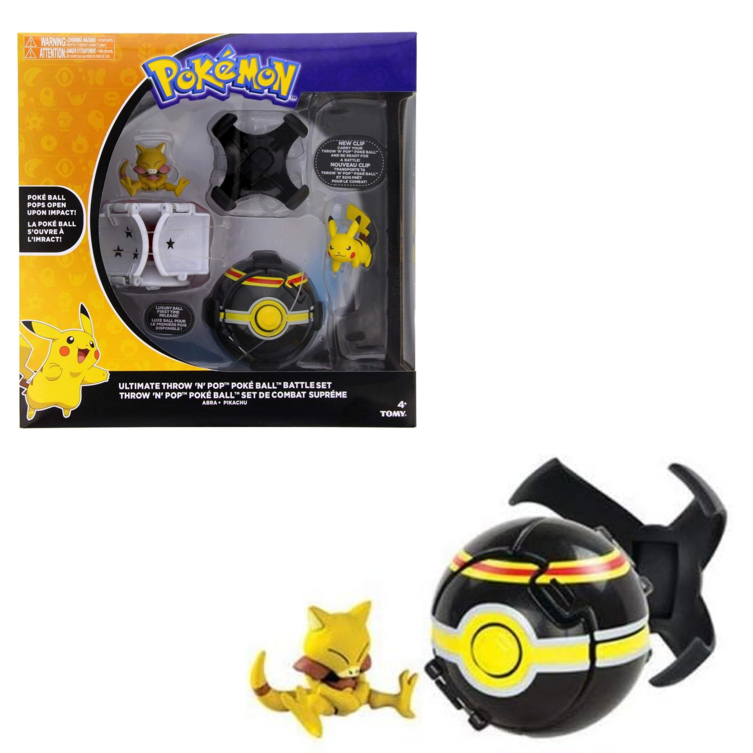 Pokemon Ultimate Throw N Pop Battle Set with 2 Balls and Figures Kids Age 4 Up