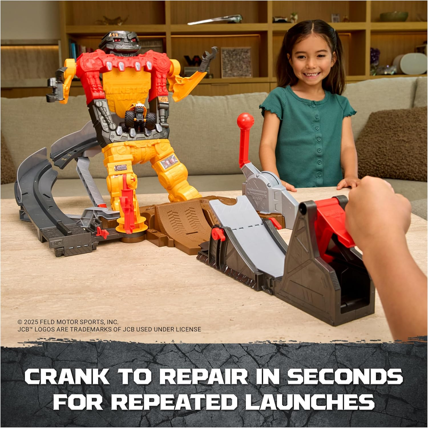 Monster Jam Smash & Bash SmashBot Playset with Launcher Monster Truck