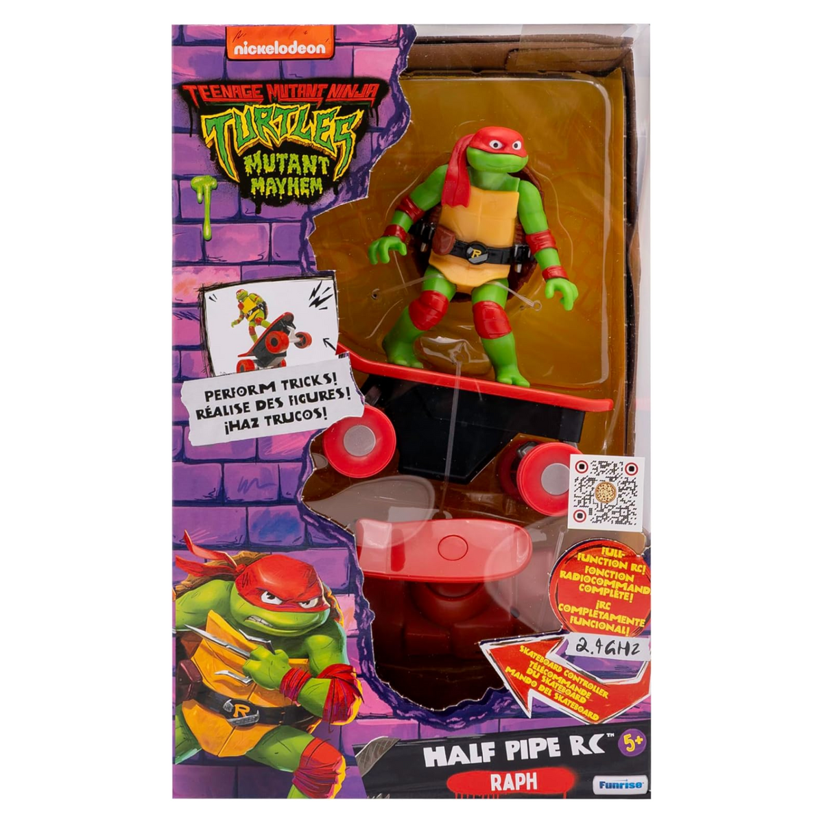 Teenage Mutant Ninja Turtle Raphael Half Pipe RC Vehicle Ages 5+ New Toy