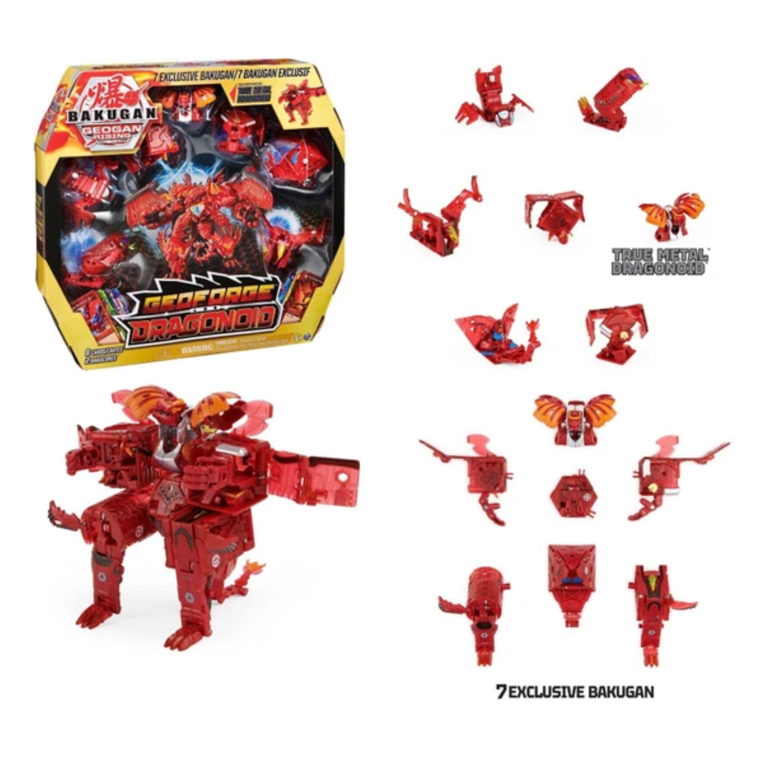 BAKUGAN GeoForge Dragonoid 7-in-1 Includes Exclusive True Metal Battle Cards Fun