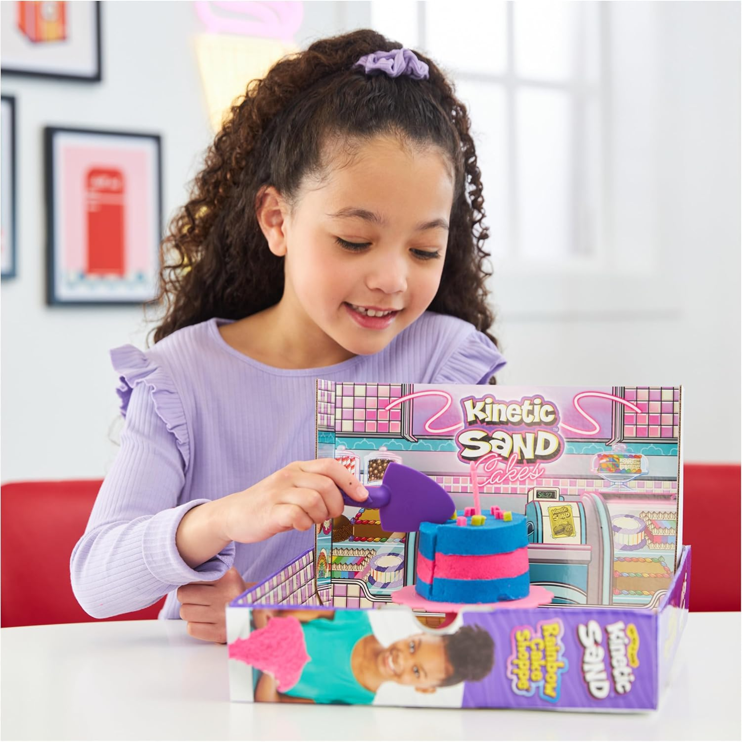 Kinetic Sand Rainbow Cake Shoppe Playset with Tools Sensory Toy for Kids Age 5+