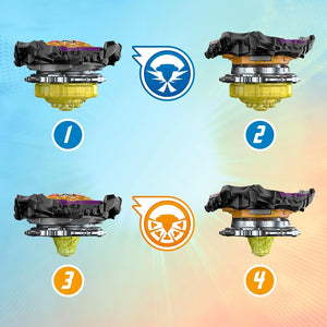 Beyblade Burst QuadStrike Light Ignite Battle Set Stadium with Tops Launchers 8+
