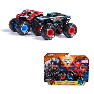 Monster Jam Series 4 Diecast Truck 2 Pack Venom vs Spider Man Battle Ages 3 Plus