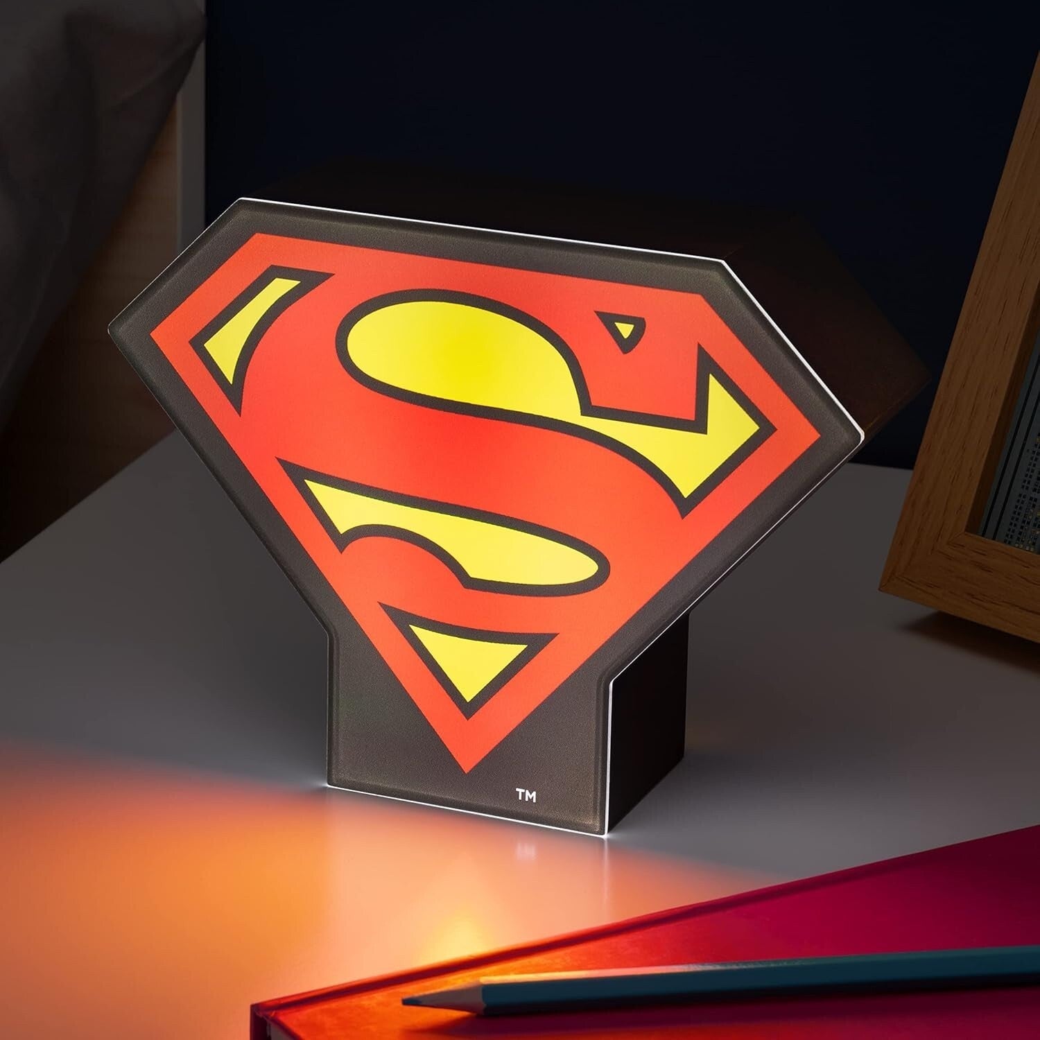 DC Comics Superman Logo Box Light Room Lamp Play Gift