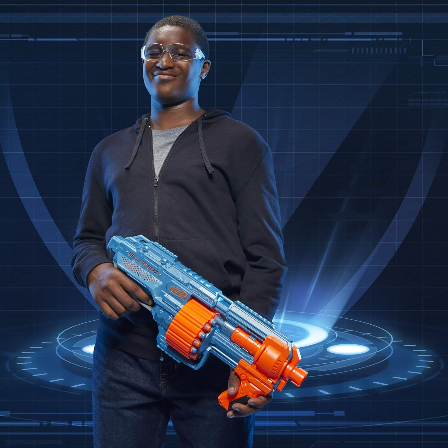Nerf Elite 2.0 Shockwave RD-15 Blaster Pump Action 30 Darts 15-Dart Drum 8+