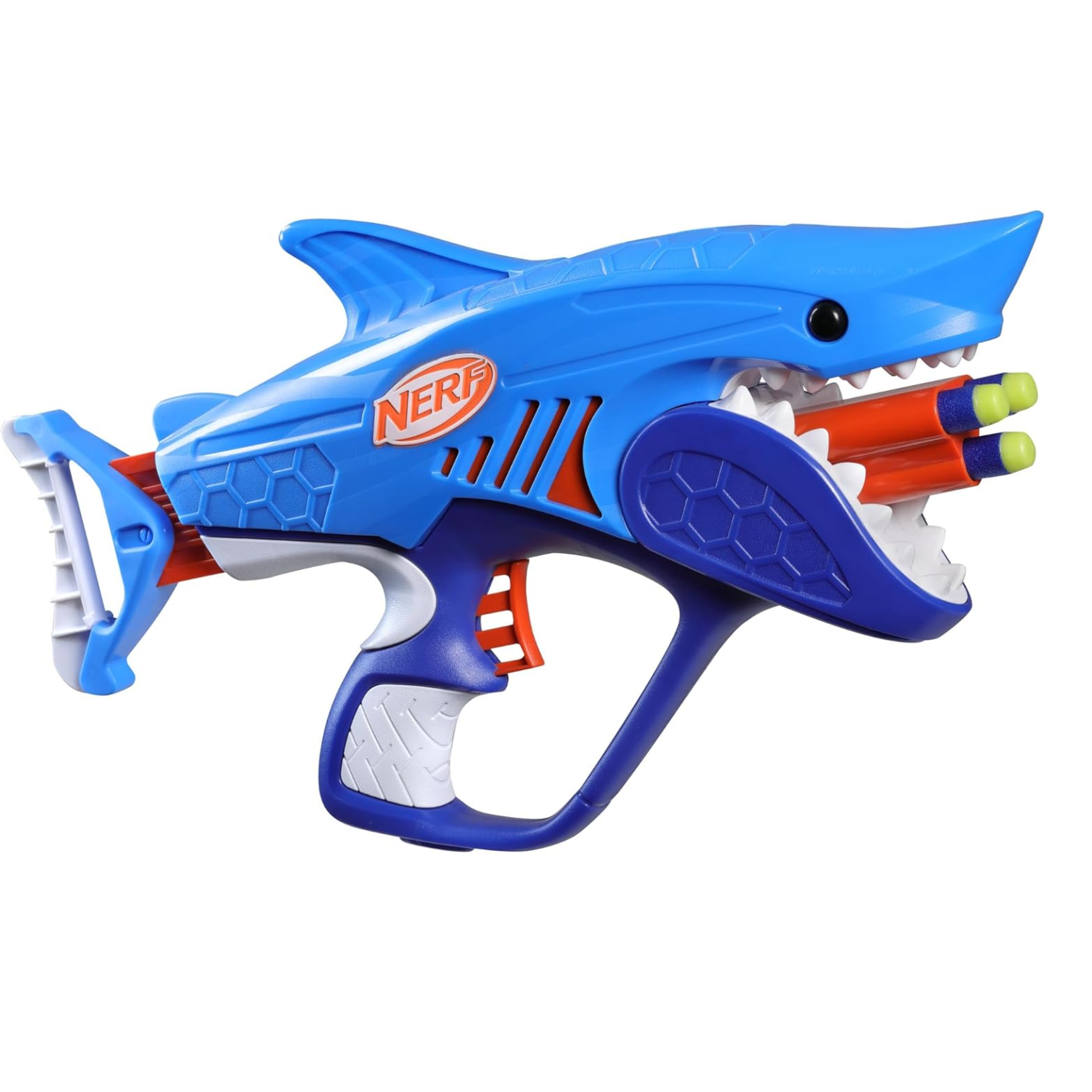 NERF Wild Sharkfire Easy Play Dart Blaster Toy Gun with 8 Darts Kids 6+ Outdoor