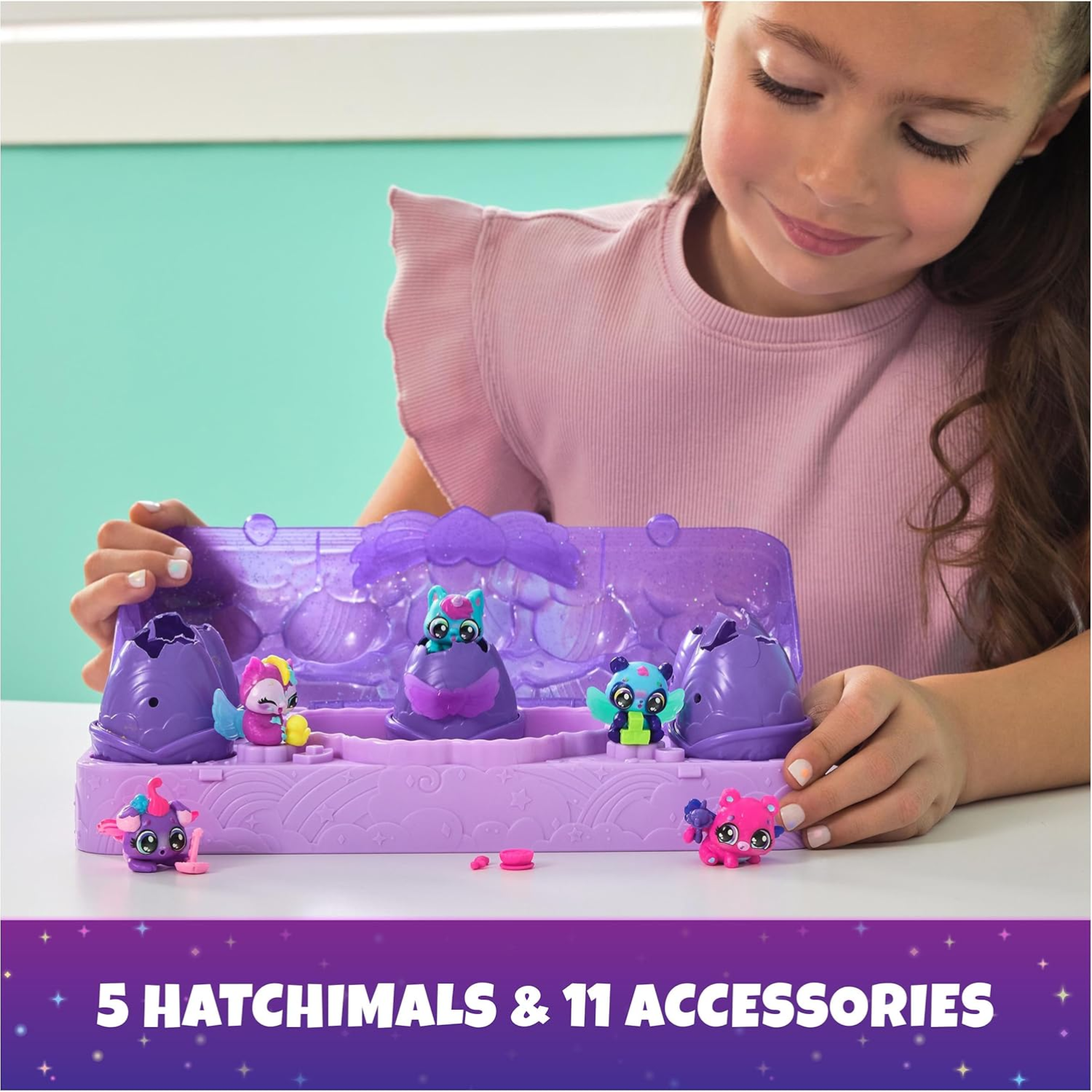 Hatchimals Alive Neon Rainbow Egg Carton Set 5 Surprise Eggs 11 Accessories