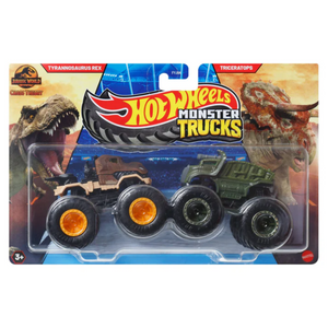 Hot Wheels Monster Trucks Tyrannosaurus Rex Vs Triceratops Diecast 2 Pack Ages 5