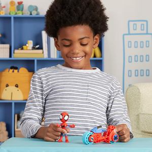 Spidey and Friends Spidey Figure with Motorbike Toy 4" Preschool Playset