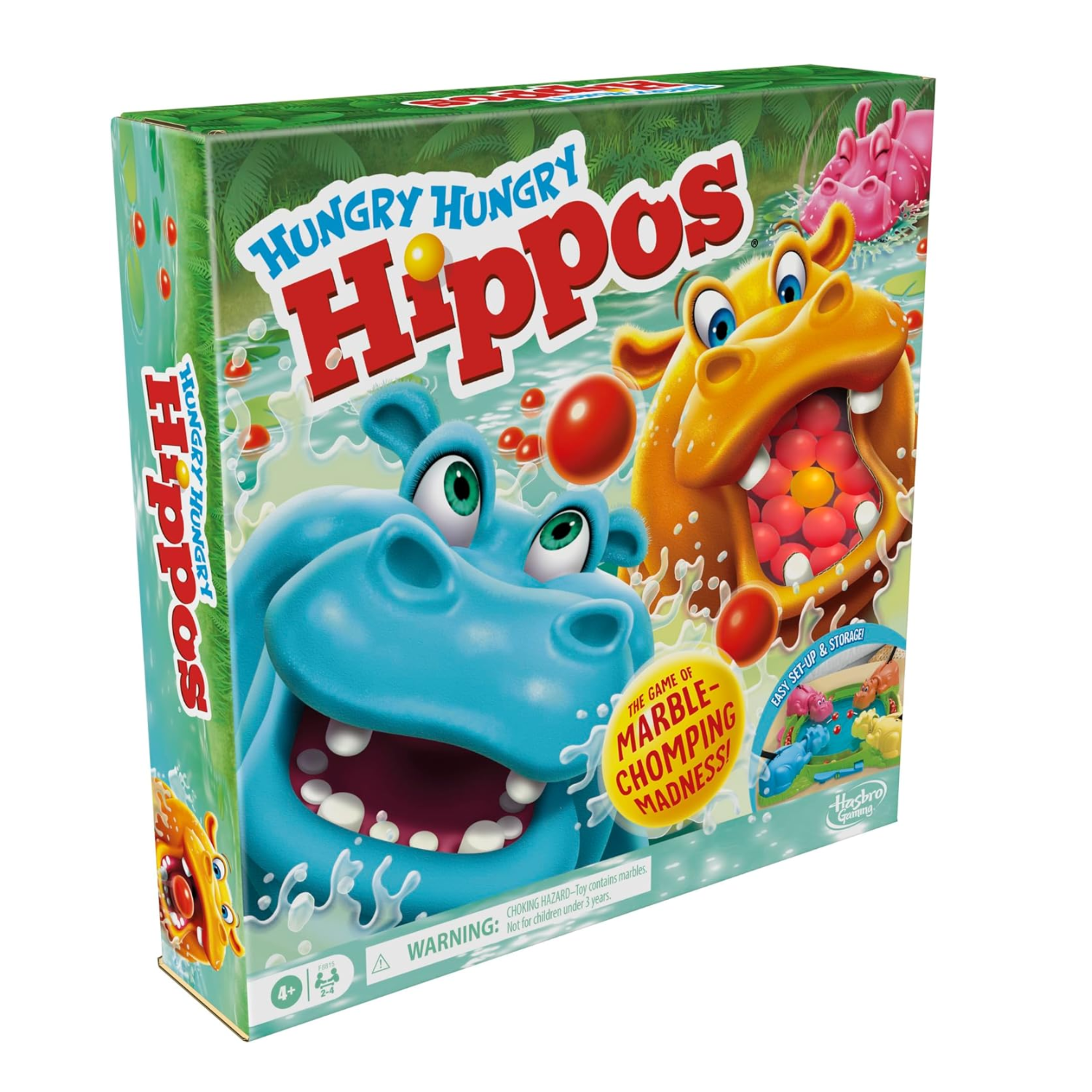 Hungry Hungry Hippos Classic Marble Chomping Board Game Fun Playset 2-4 Kids 4+