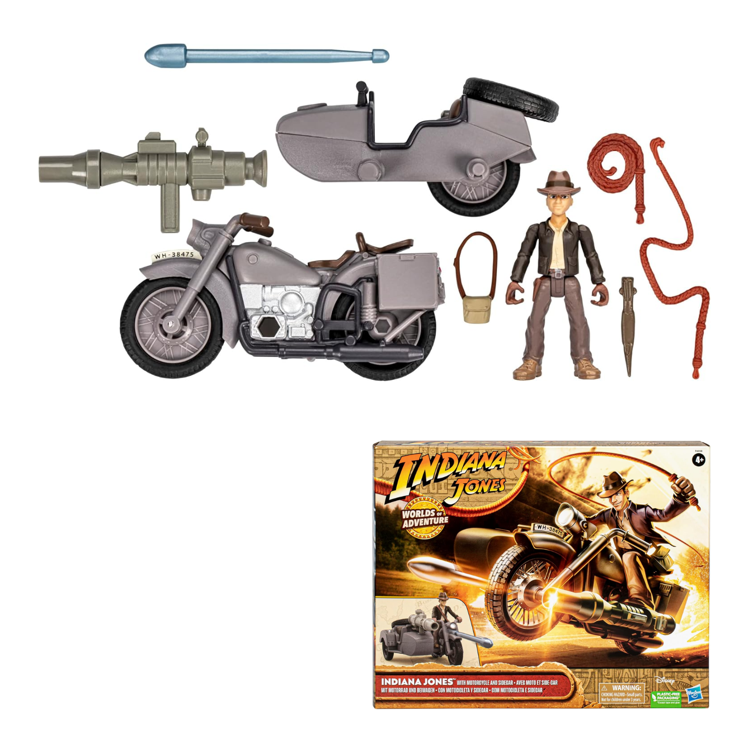 Indiana Jones Worlds Adventure Indiana Jones Motorcycle Sidecar Action Figure 4+