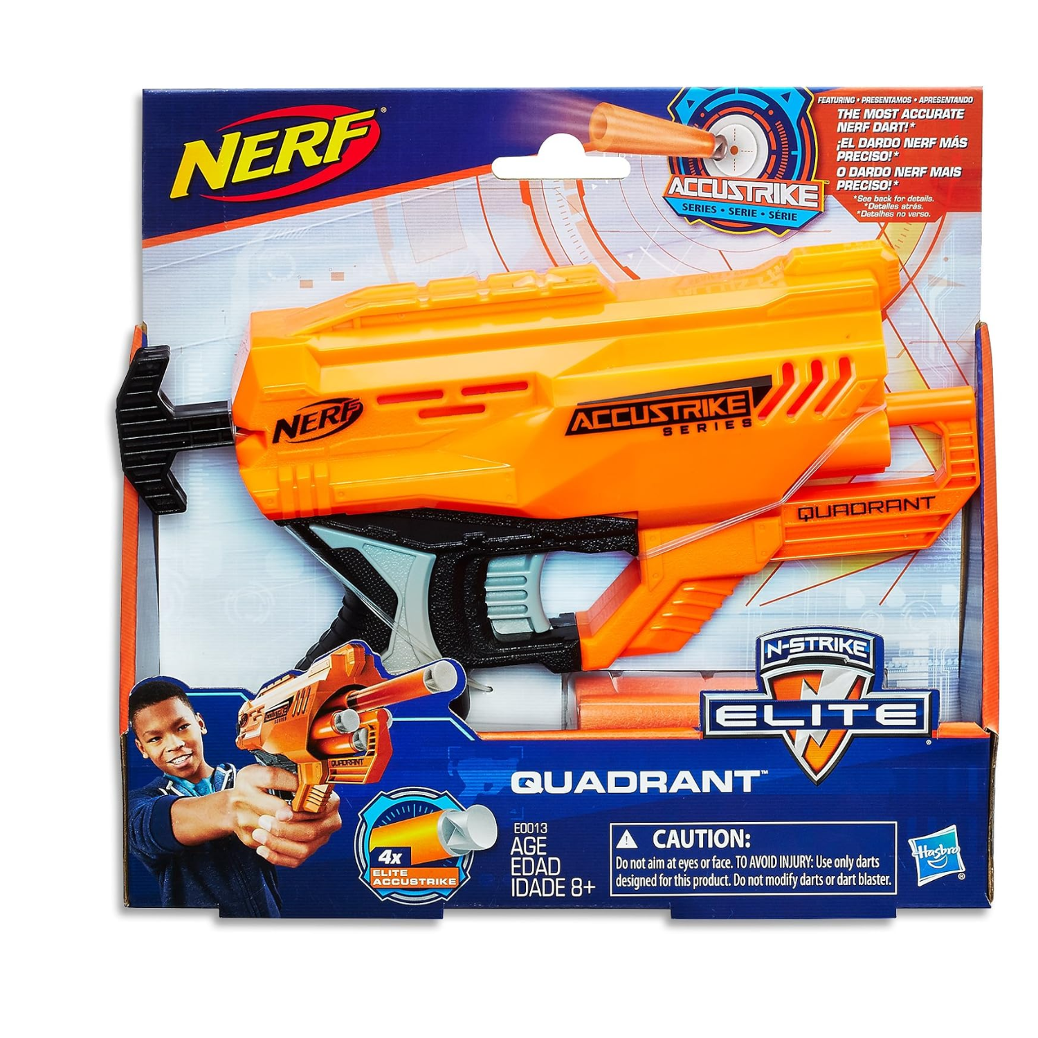 Nerf Elite Accustrike Quadrant Blaster 4 Dart Drum Compact Shot Ages 8 Plus Play