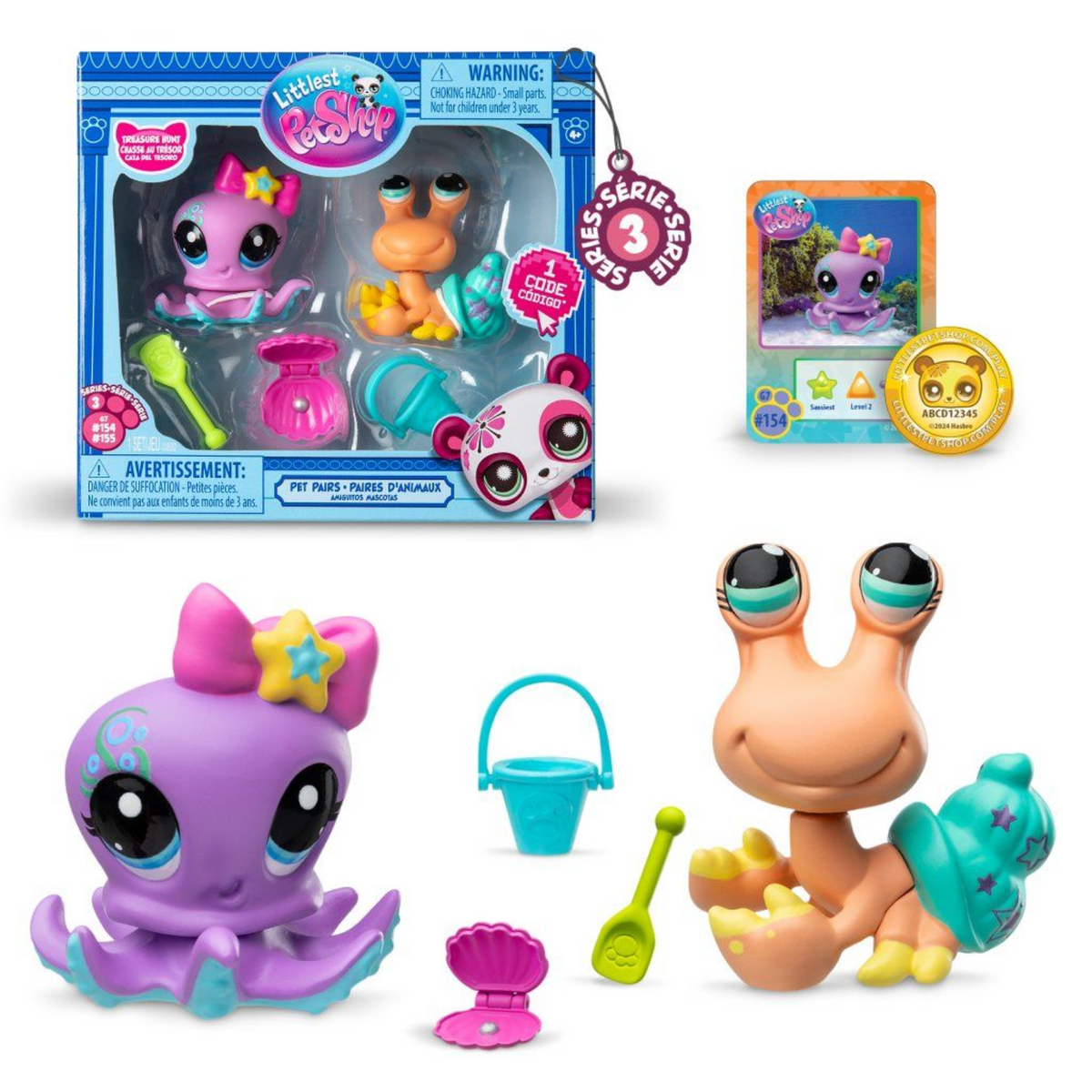 Littlest Pet Shop Pet Pairs Series 3 Treasure Hunt 2 Pack Figures New Toy
