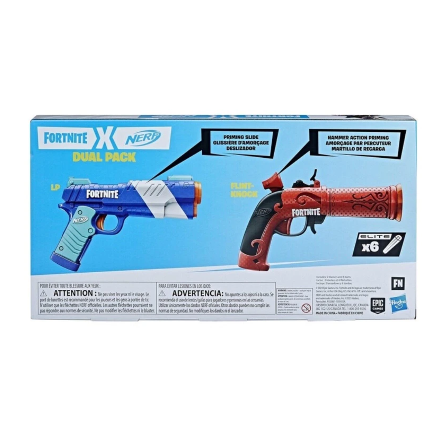 Nerf Fortnite Dual Pack includes 2 Fortnite Blasters 6 Nerf Elite Darts Toy Gun