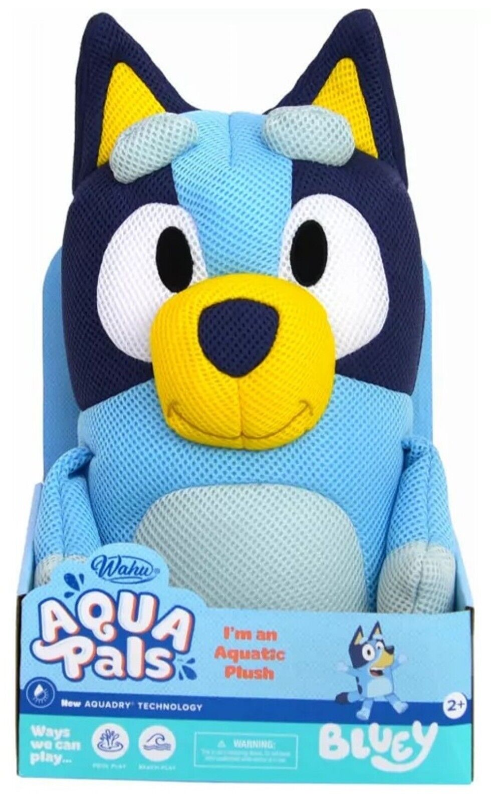 Wahu Bluey Aqua Pals Medium Soft Plush Water Play Ages 2+ New Toy Gift