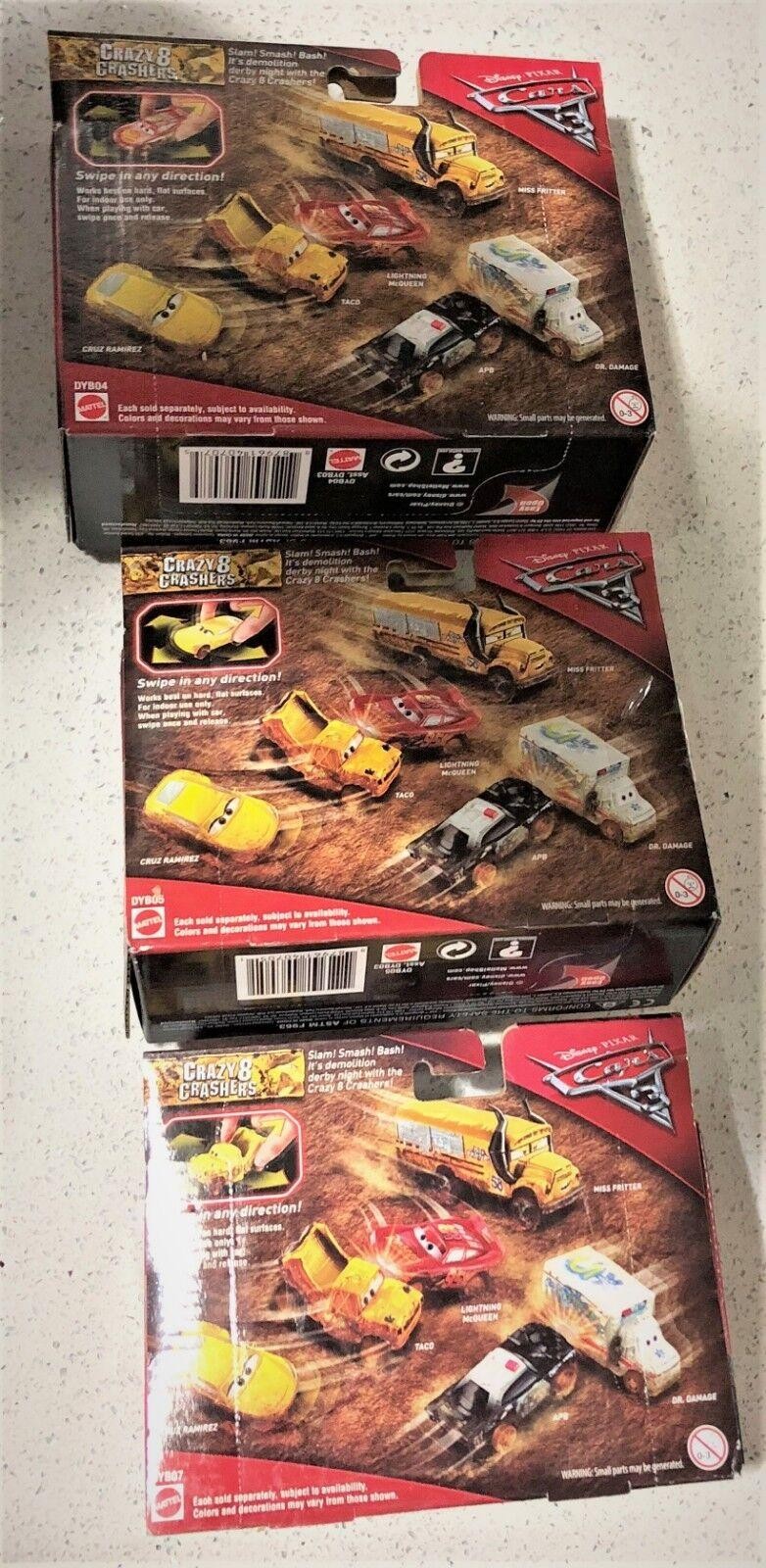 Disney Pixar Crazy 8 Crashers Lightning McQueen Cruz Ramirez Taco New Toy
