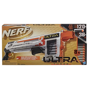 Nerf Ultra 3 Blaster Pump Action 8-Dart Internal Clip 8 Ultra Darts Ages 8 Plus